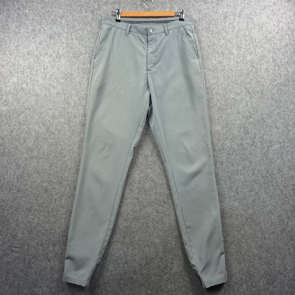 Primo Pants Mens 32x32 Gray Performance Stretch Trousers Modern Ankle Zip Golf